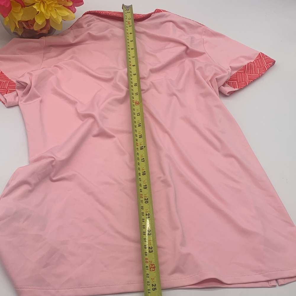 Adidas NWT Pink Patterned Climacool Golf Shirt Size L - Picture 10 of 10